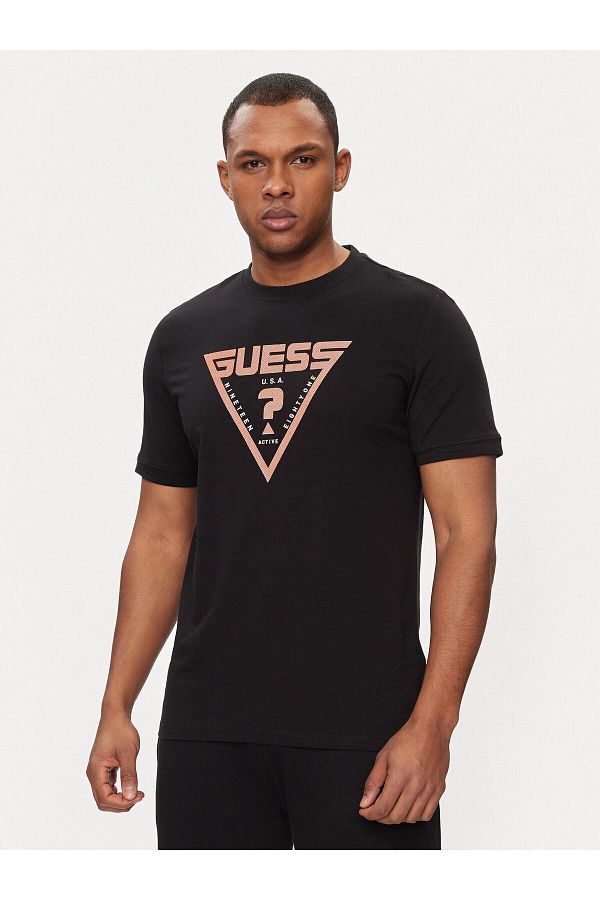 Guess Men s Slim Fit Crew Neck Cotton Short Sleeve Black T Shirt Z4GI09 J1314 JBLK Trendyol