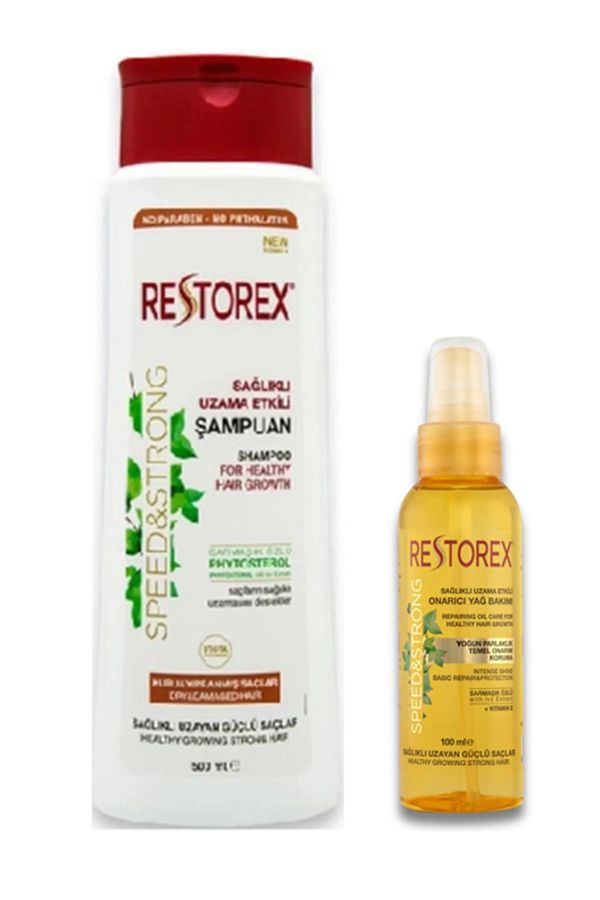 Restorex-500 ml șampon uscat și deteriorat + ulei de argan pentru îngrijirea părului 100 ml creștere rapidă Bio6453+7663 1