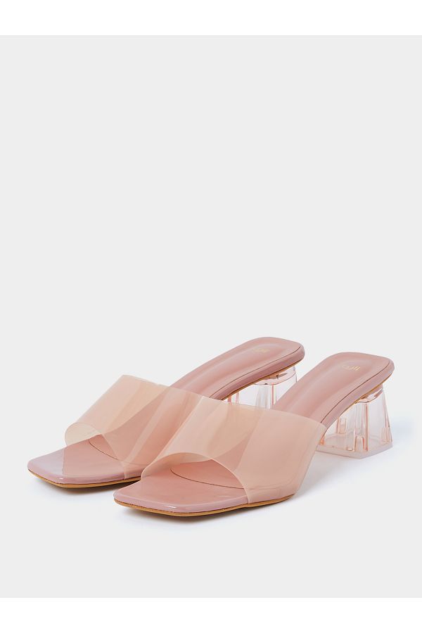 Acrylic heel sandals sale