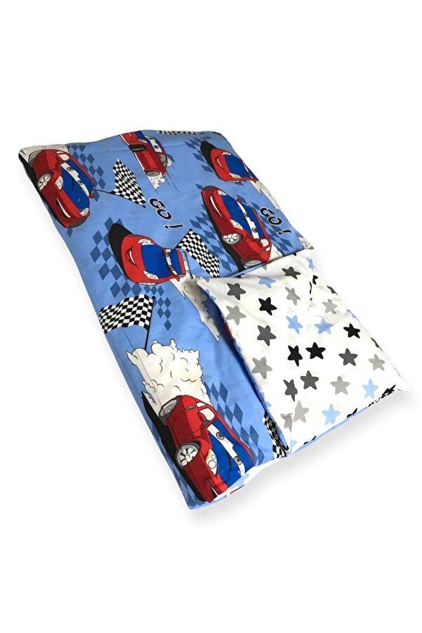 Bebek Özel Tek Nevresim Yorgan Kılıfı Kırmızı Arabalı 70 X 100 cm