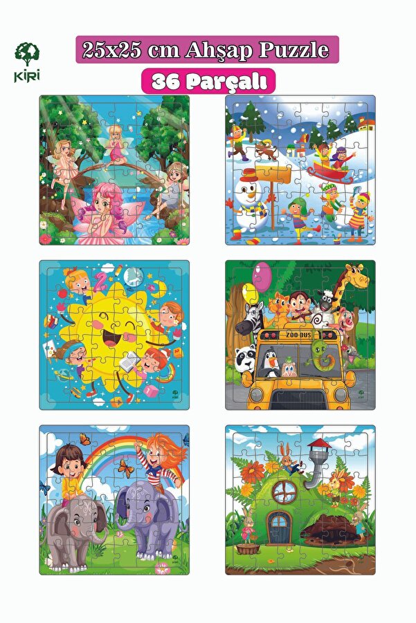 Kiri ahşap çocuk puzle 36 parçalı