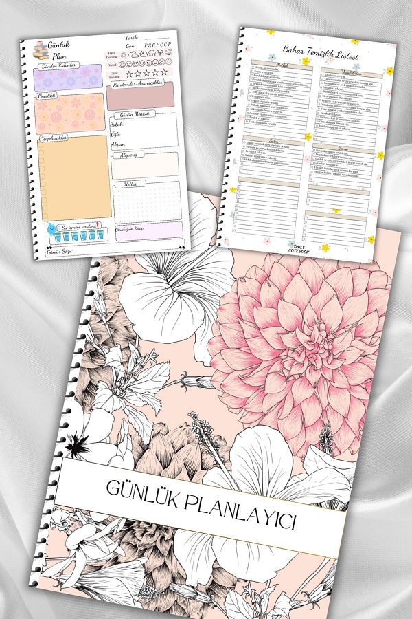 daily notebook-Daily Planner Notebook,120 Pages,a5,flower 1