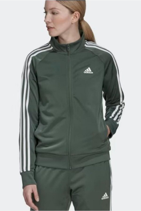 Grey and green adidas tracksuit best sale