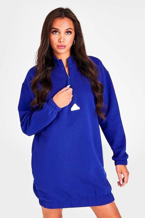 adidas Half Zip Women s Blue Sweat dress comfortable fit Trendyol