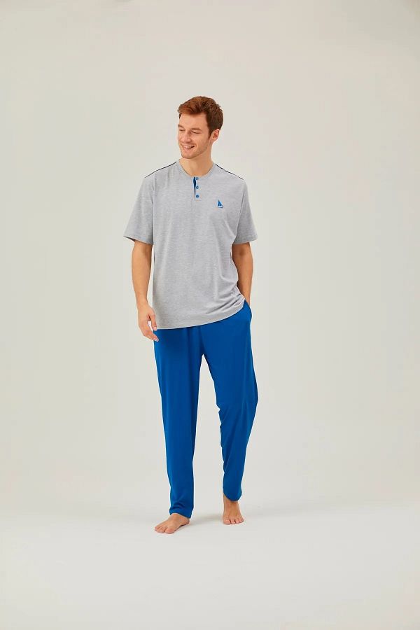 Pamuk Pamuk Men s Short Sleeve Cotton Modal Pajama Set Trendyol