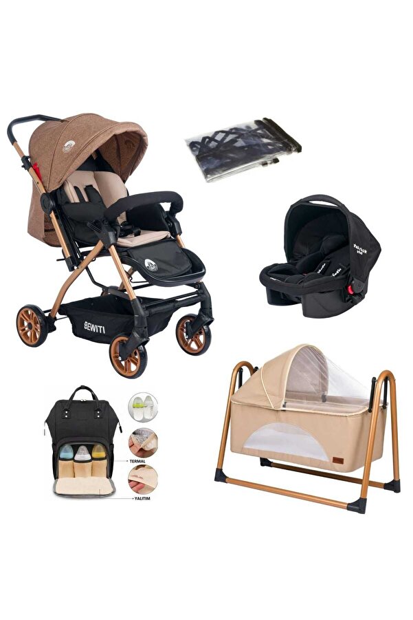4KİDS Bebek Çeyiz Seti Çift Yön Bebek Arabası Taşıma Puseti Bebek Beşiği Bakım Çantası Bebek Seti