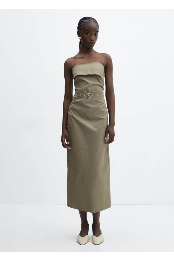 MANGO Trägerloses Kleid mit Gürtel - Trendyol