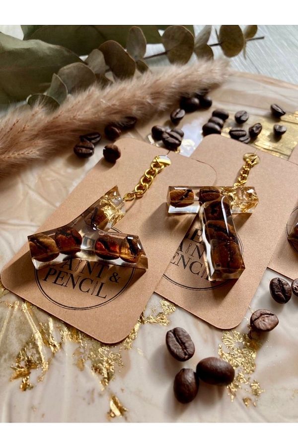 Sultan Tasarım-Coffee Bean Letter Keychain 1