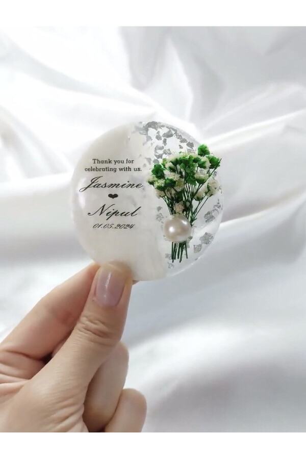 Sultan Tasarım 6 Cm - 20 Adet Düz Söz Nişan Düğün Kız Erkek Bebek Yenidoğan Sünnet Hediyelik Buzdolabı Magneti