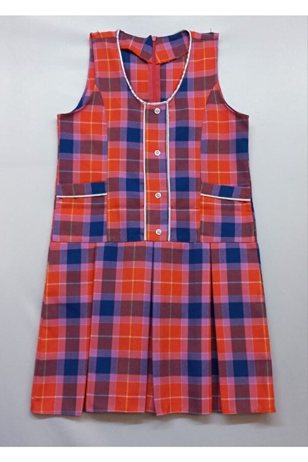 Hakikat Ekose Kız Çocuk Jile Elbise