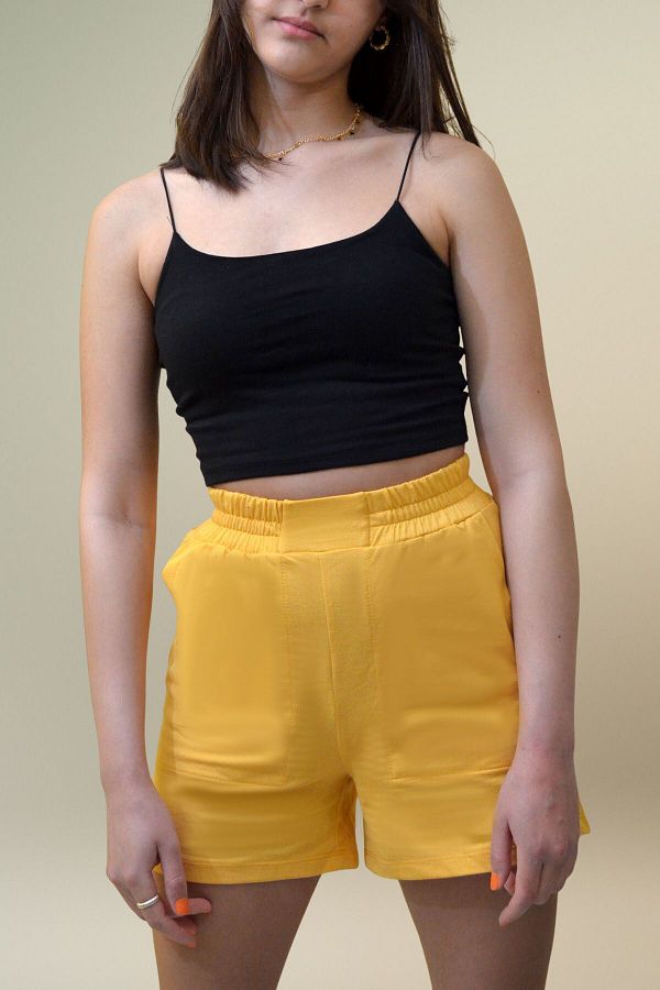 Mustard high waisted shorts new arrivals