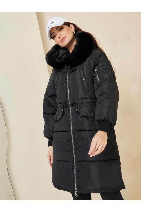 Knee length padded coat best sale