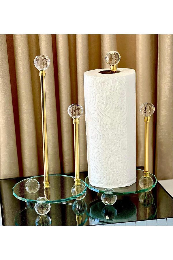 Glass paper towel holder deals