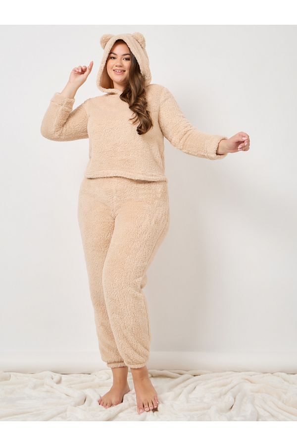 Plush jogger set sale