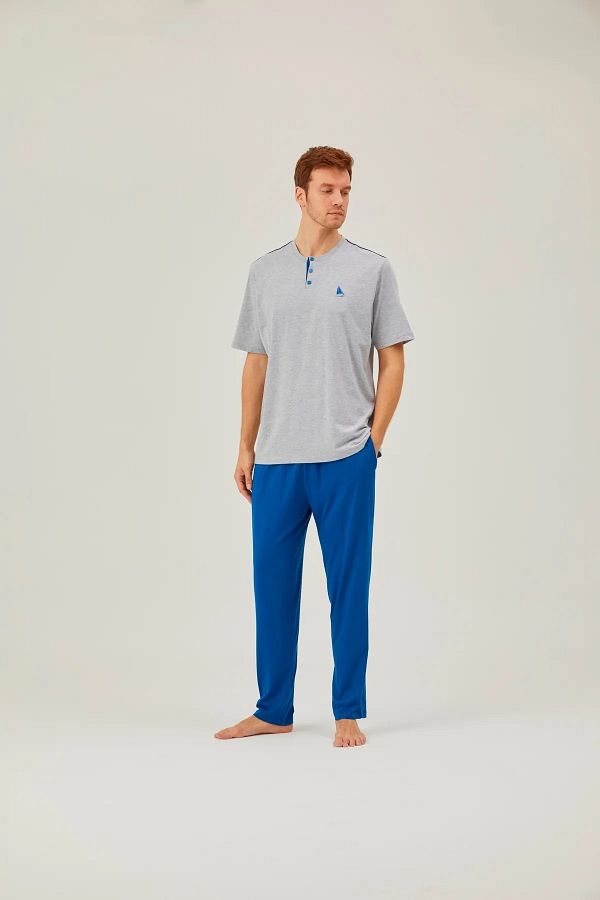 Pamuk Pamuk Men s Short Sleeve Cotton Modal Pajama Set Trendyol