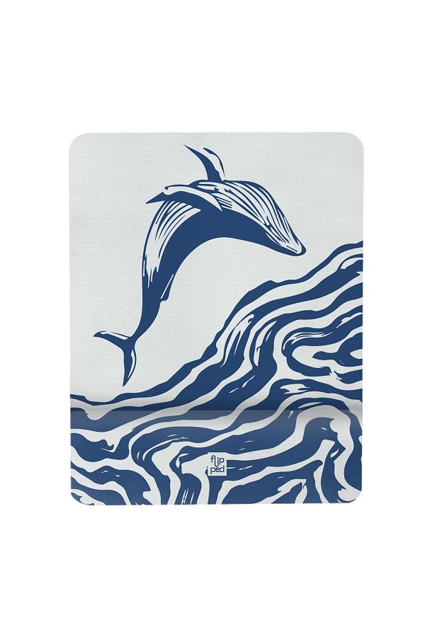 Flipped-Blue Whale Square Patterned Mouse Pad with Wrist Support 1