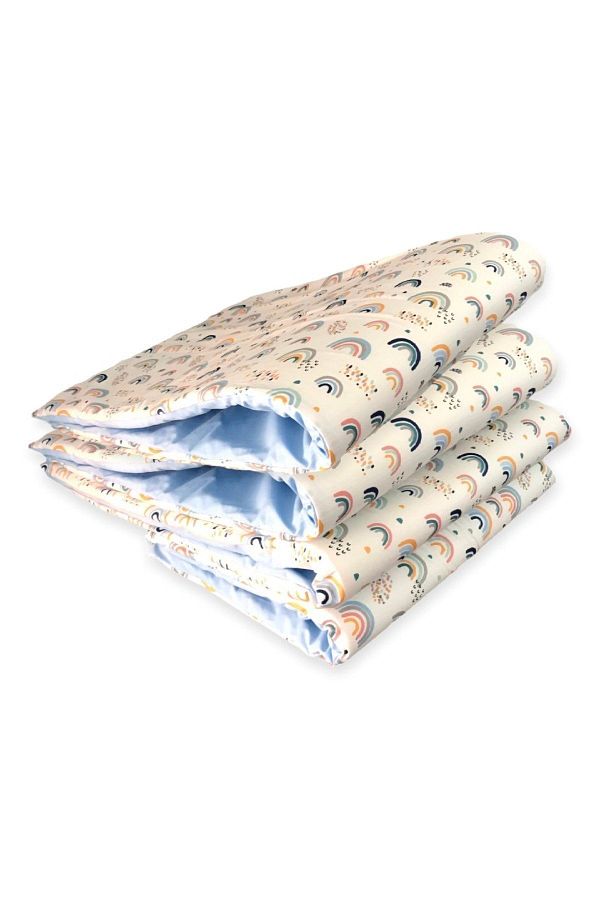 Bebek Özel-Baby Kids Crib Edge Protection 80x180 For Montessori (4 Pieces) Rainbow Blue 1