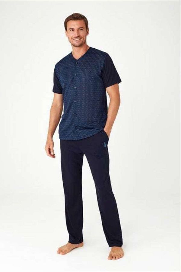 U.S. Polo Assn. 12030 Men s Navy Blue Short Sleeve Pajama Set Trendyol