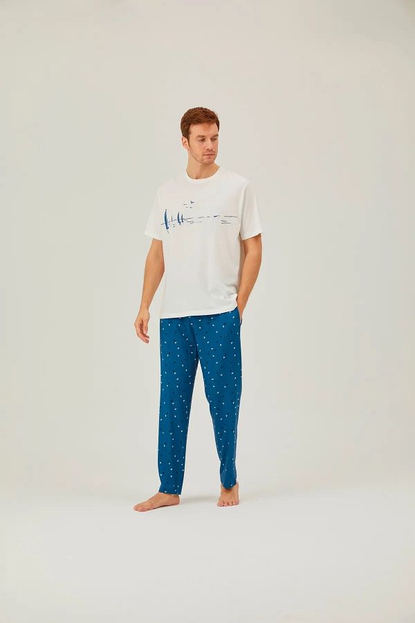Pamuk Pamuk Men s Short Sleeve Cotton Modal Pajama Set Trendyol