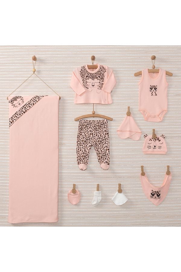 Nenny Baby-Leopard Patterned Baby Girl Newborn Hospital Release 10 Pieces 1