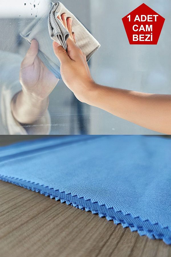 SİHİRLİ MOP-Magic Glass Cloth For Glass Surfaces, Does Not Require Drying, Does Not Leave Dust, Lint, 100% Microfiber 45x50cm 1