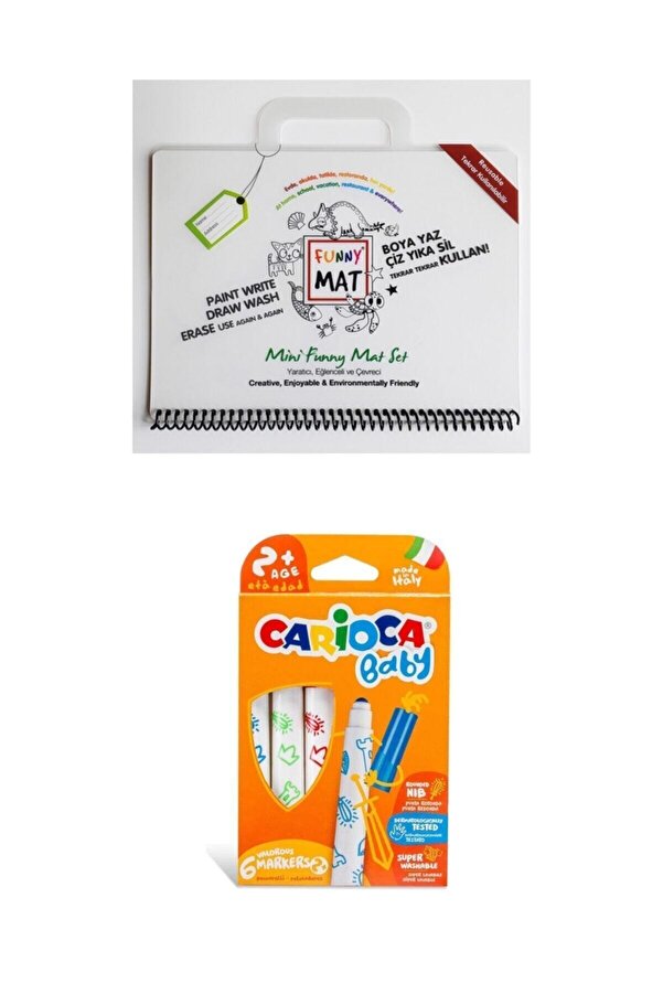 Akademi Çocuk Toospik Funny Mat Mini Set Carioca Baby Jumbo Keçeli Kalem Seti 6lı