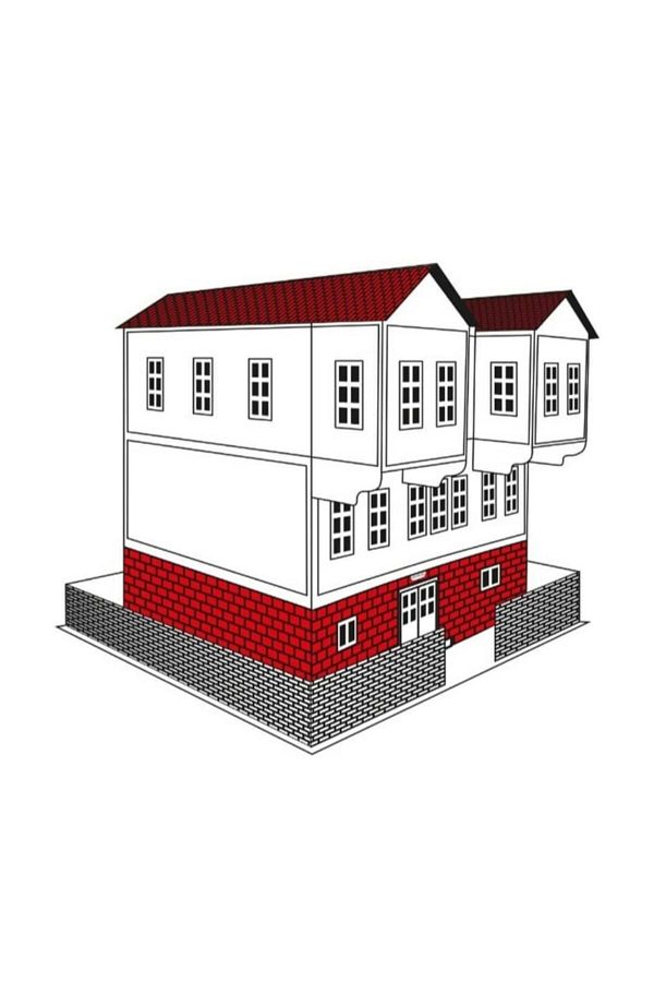 İstoç Türk-Large Size Cardboard Model Painted Ataturk House My Intelligence Developer Trainer Set That Does Not Need Paste 1