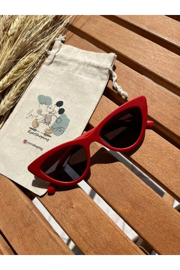EyER Shoping-Uv400 Protected Red Children's Sunglasses - Triangle Pattern 1