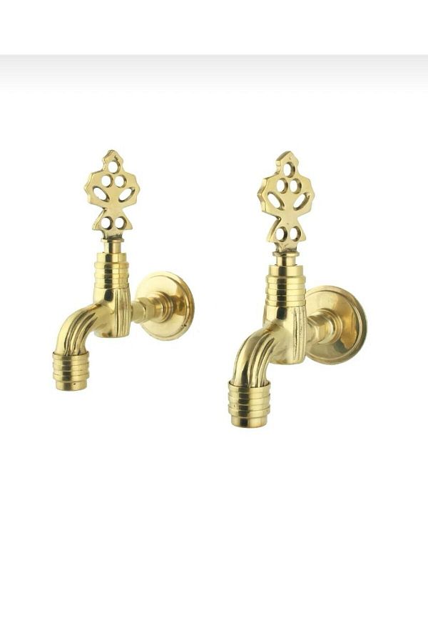 İSAOĞLU YAPI-Kurna Tap Gold Turkish Bath Faucet with Hose Connection Apparatus Double Complete Set Gold 1