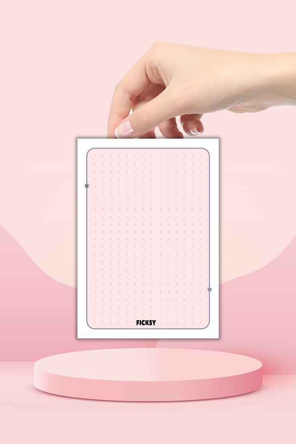 Ficksy-25 Pieces Pink Note Card - A5 Size Work Card - Notepad - Memo Pad 1