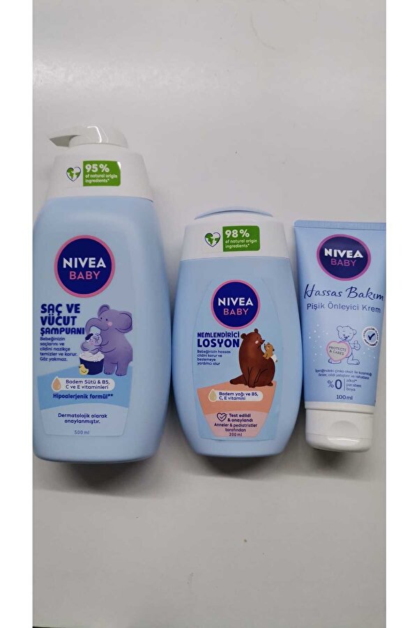 Nivea Baby Saç Ve Vücut Şampuanı 500 ml ve Baby losyon 200 ml VE Pişik 100ml