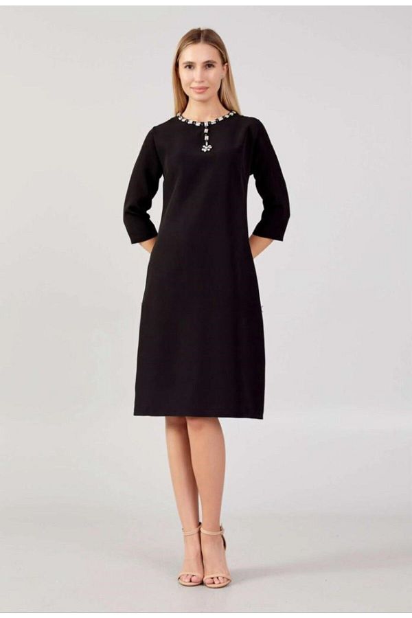 Rhinestone collar dress best sale
