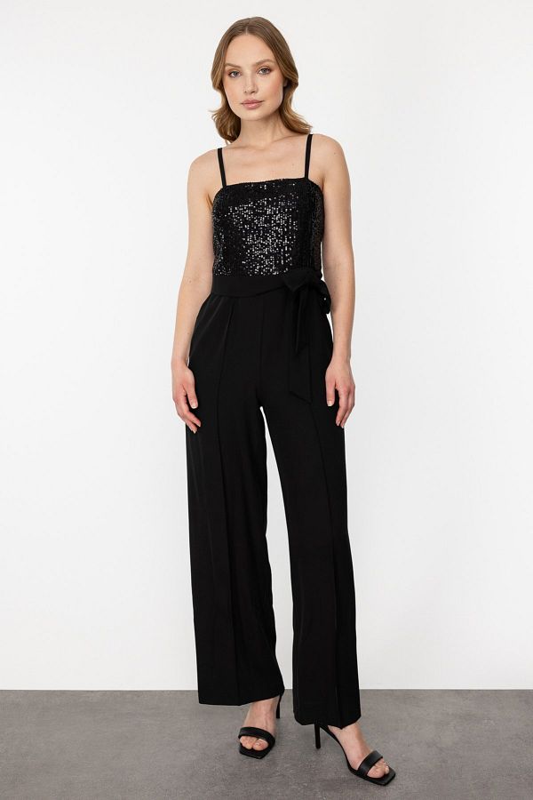 Ekol-Sequin Embroidered Rope Strap Jumpsuit 1