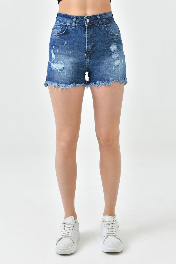 Ripped maong shorts new arrivals