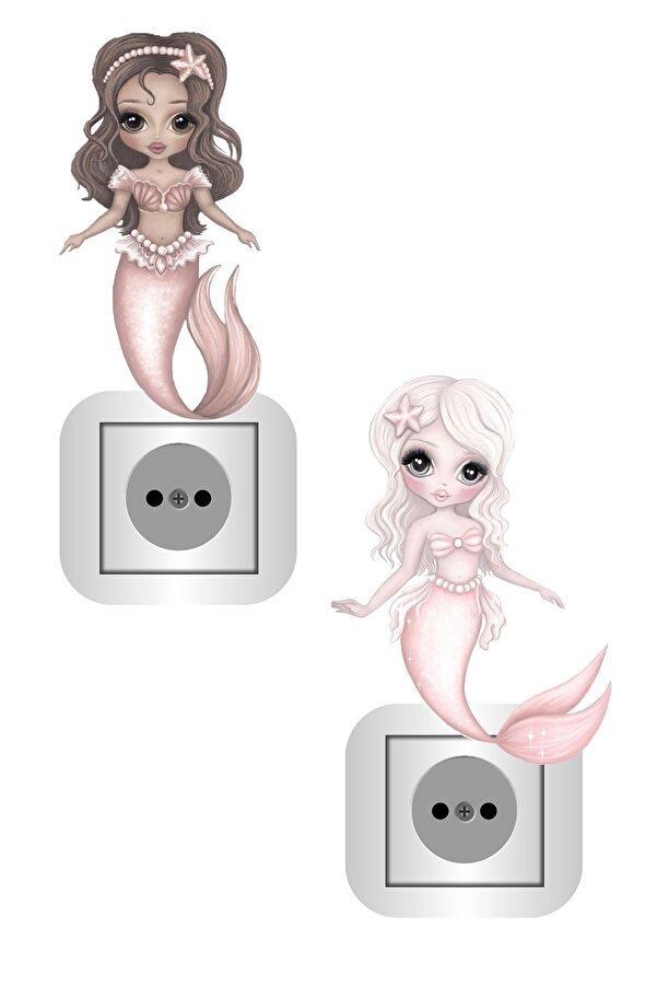Kt Grup Soft Renk Deniz Kızları 2 Adet Priz Sticker