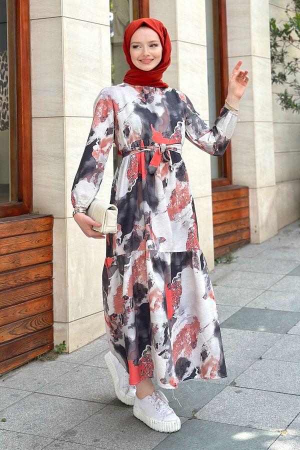 Gizce-Red Fleece Dress 1