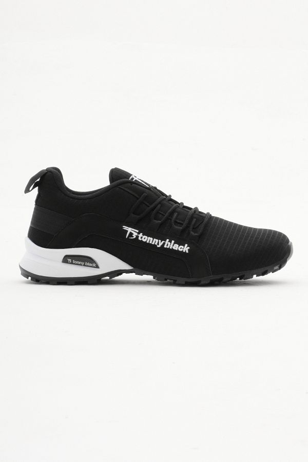 Tonny Black Men s Black and White Comfortable Thermo Sole Lace up Sneaker Trendyol