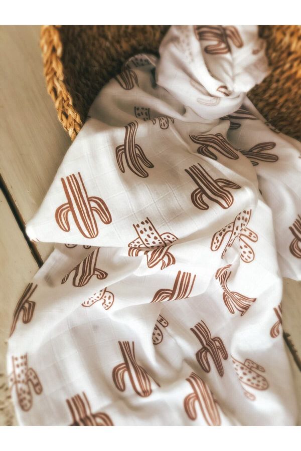 YULAKIDSTORE Cactus Organic Muslin Blanket Trendyol