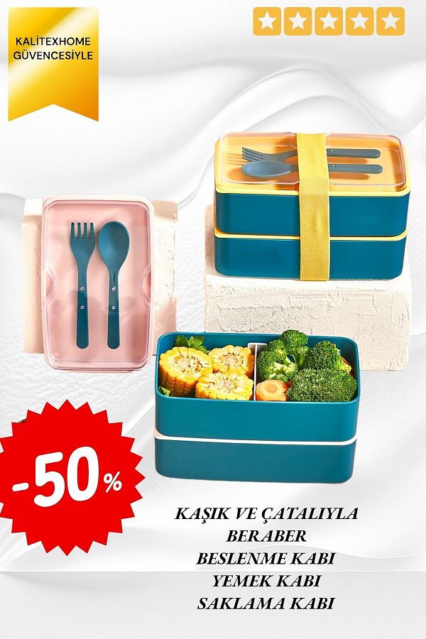 kalitexhome-Rectangular-Lunch Box - Storage Container - Food Container 2 Layers 1