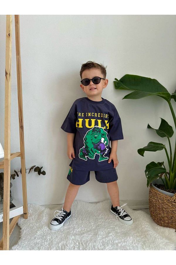 JELİBOOM-Hulk Printed Boys' Shorts Set 1