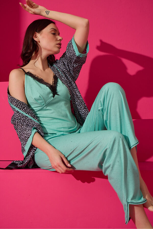 Eliz Homewear Woven Sabahlik Pajama Set