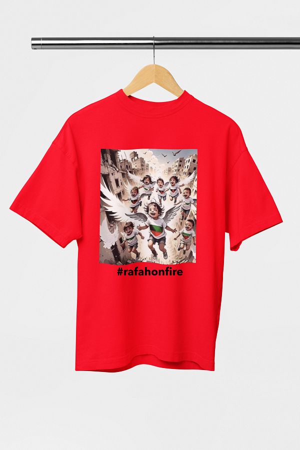 Korefanzin-Trend Koreanfanzin Free Palestine - Rafahonfire Oversize T-Shirt 40 17694Ss 1