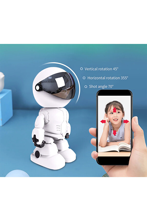 qasul Robot Görünümlü Uyumlu Bebek Evcil Hayvan/Hırsız/Bakıcı Gözetleme Kamerası Gece Görüşü