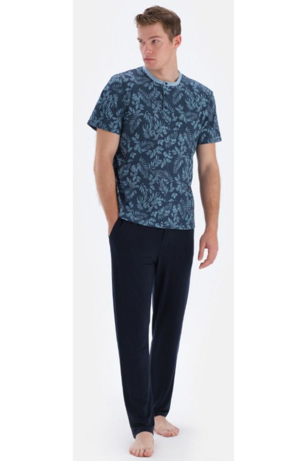 Eros Pijama-Set de pijamale pentru bărbați - guler cu nasturi, mânecă scurtă 1