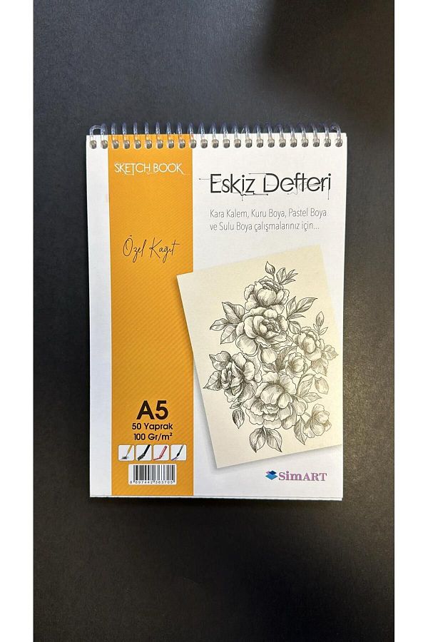 Südor-Sketch Book Sim Art A5 Size Sketch Book with Spral Top Opening 100 Grams 50 Sheets Drawing Book 1