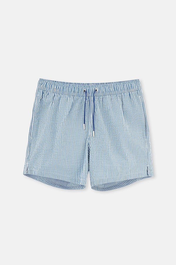 Dagi-Short Striped White and Navy Blue Shorts 1