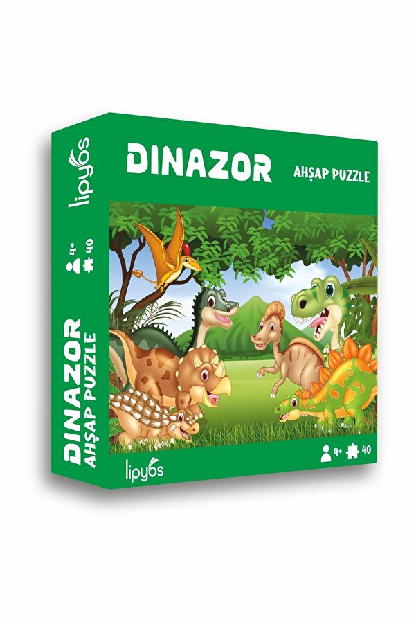 LİPYOS Sevimli Dinazorlar 40 Parça Mini Ahşap Puzzle