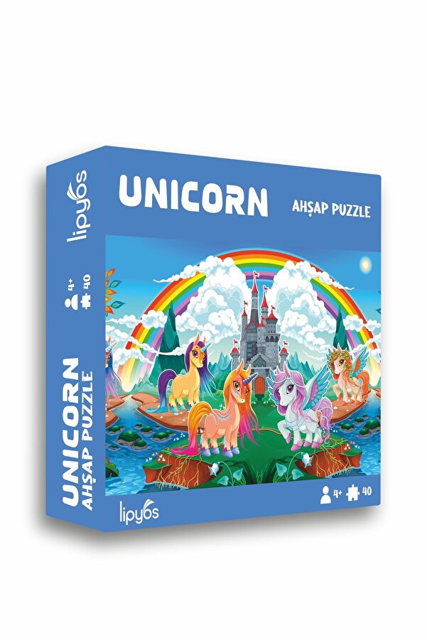 LİPYOS Unicorn Kardeşliği 40 Parça Mini Ahşap Puzzle