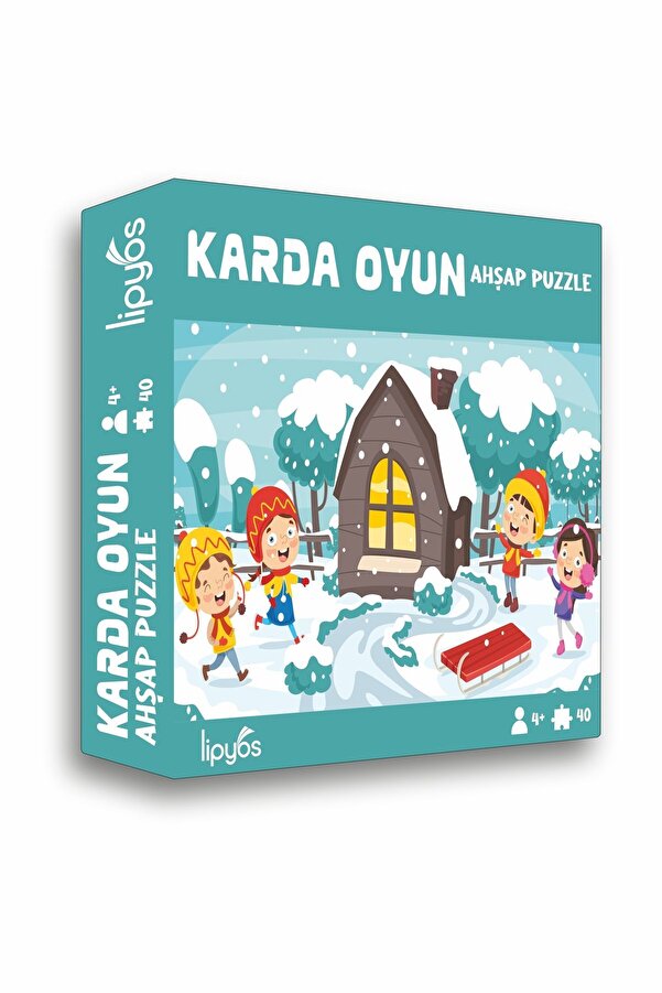 LİPYOS Karda Oyun Oynuyoruz 40 Parça Mini Ahşap Puzzle