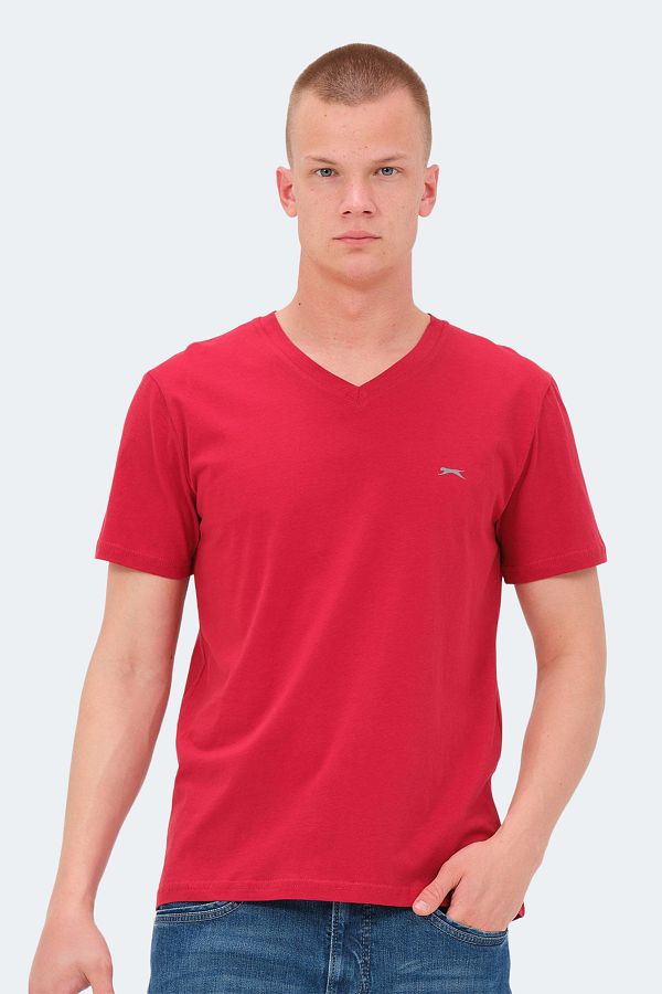 Slazenger-تي شيرت رجالي باللون الأحمر KAIJA 1